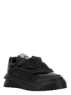 VERSACE 'ODISSEA' BLACK LOW TOP SNEAKERS WITH 3D MEDUSA DETAIL IN LEATHER MAN