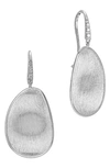Marco Bicego Lunaria 18k White Gold & Diamond Medium Drop Earrings In White Gold