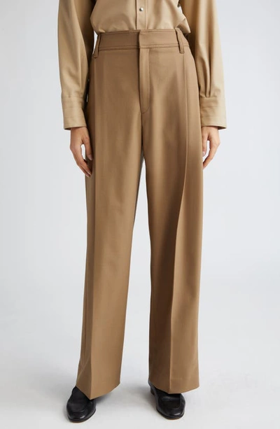 Maria Mcmanus Pleat Front Organic Cotton Trousers In Brown