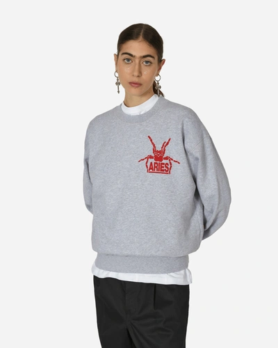 Aries Silas Spider Crewneck Sweatshirt In Grey