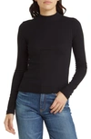 Askk Ny Mock Neck Long Sleeve Pullover In Black