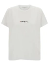 Stella Mccartney White Crewneck T-shirt With Embroidered Logo At The Front In Cotton Woman In White