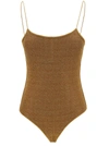 OSEREE 'LUMIÈRE MAILLOT' GOLD SWIMSUIT WITH OPEN BACK IN LUREX WOMAN
