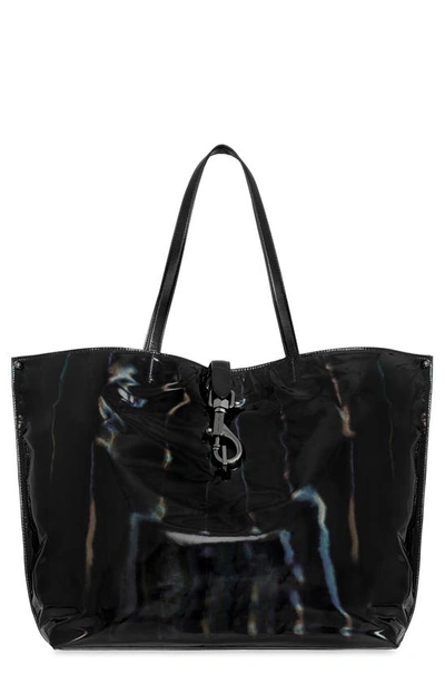 Rebecca Minkoff Megan Holographic Nylon Tote Bag In Black