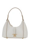 TOD'S WHITE SHOULDER BAG WITH T TIMELESS CHARM IN LEATHER WOMAN