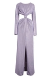 Area Crystal-embellished Knot Gown In Lilac