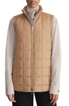 Lafayette 148 Plus-size Recycled Poly Quilted Reversible Puffer Vest In Camel