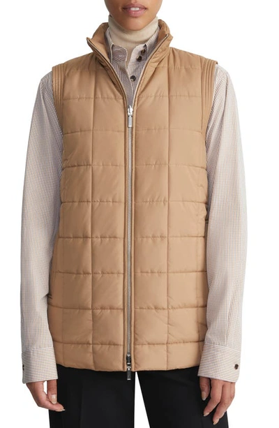 Lafayette 148 Plus-size Recycled Poly Quilted Reversible Puffer Waistcoat In Beige