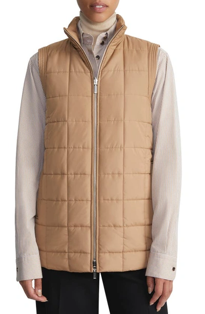 Lafayette 148 Plus-size Recycled Poly Quilted Reversible Puffer Vest In Beige