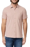 Paige Mens Twilight Haze Brayden Short-sleeved Relaxed-fit Cotton Shirt In Pink