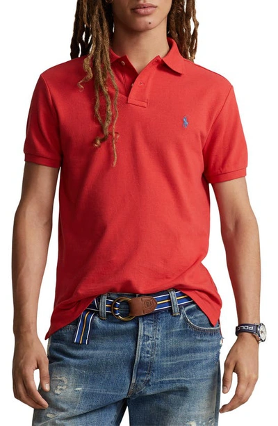 Polo Ralph Lauren Classic Fit Mesh Polo Shirt In Post Red