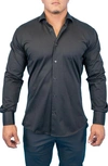 Maceoo Fibonacci True Black Button-up Shirt In Black