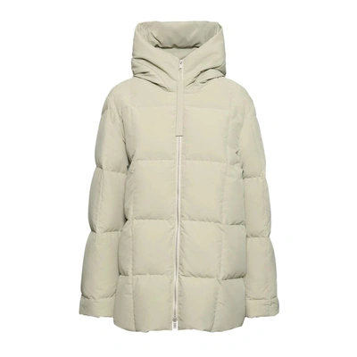 Jil Sander Hooded Zip Up Quilted Jacket In 330