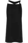 Attico Midi Skirt With Cut-out Waist In Black