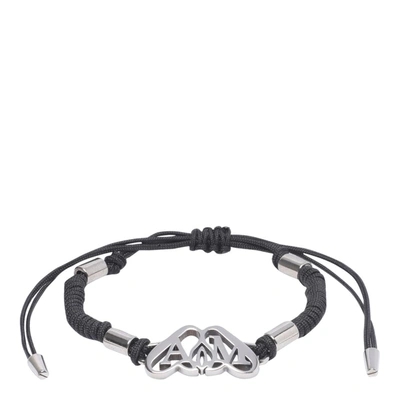 Alexander Mcqueen Logo Plaque Bracelet In Black