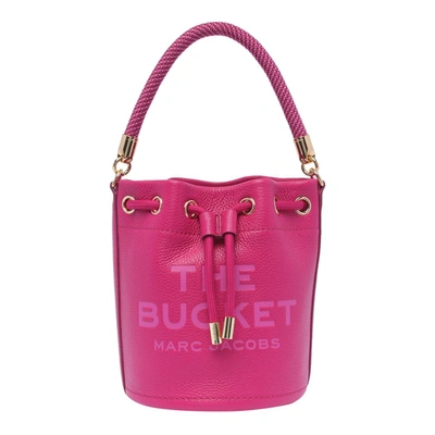 Marc Jacobs The Leather Bucket Bag In Fuxia