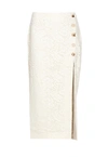 Self-portrait Cord-lace Slit Midi Skirt In White