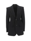 Balenciaga Hourglass Pinstripe Single-breasted Blazer In Black/white
