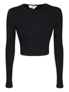 Msgm Cropped Black T-shirt In Black