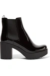 PRADA PATENT-LEATHER ANKLE BOOTS