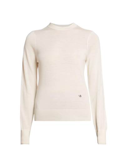 Victoria Beckham Crew-neck Wool Sweater In Ivory