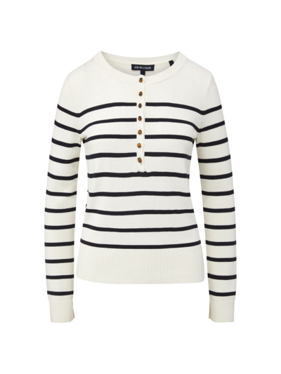 Veronica Beard Women's Dianora Striped Knit Sweater In Off White