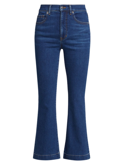 Veronica Beard Women's Carson High-rise Crop Flare Jeans In Bright Blue