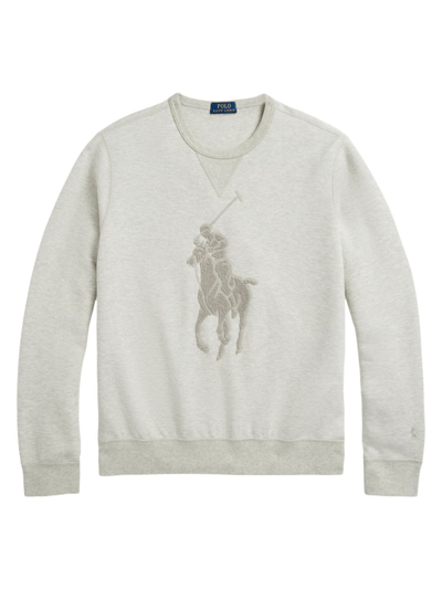 Polo Ralph Lauren Men's Double-knit Chenille Logo Sweatshirt In Light Sport Heather