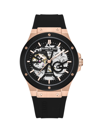 KENNETH COLE MEN'S AUTOMATIC ROSE-GOLDTONE STAINLESS STEEL & SILICONE SKELETON WATCH/43MM