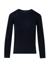 Akris Silk Cotton Seamless Rib Fitted Sweater In Navy