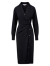 Veronica Beard Wright Button-front Midi Wrap Dress In Navy