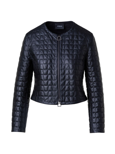 Akris Women's Quilted Leather Short Jacket In Black