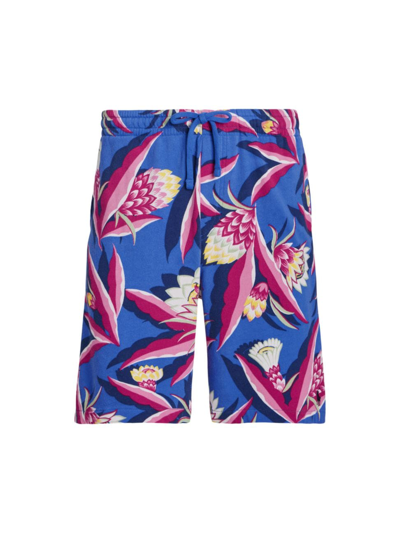 Polo Ralph Lauren Floral French Terry Sweat Shorts In Bonheur Floral Spa Royal