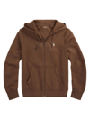 Polo Ralph Lauren Double-knit Full-zip Hoodie In Dark Taupe Heather
