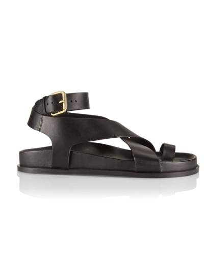 A.emery Women's Jalen Leather Ankle-wrap Sandals In Black
