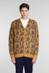 Needles Floral-jacquard Mohair-blend Cardigan In Yellow