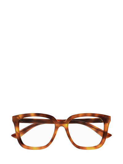 Gucci Trouserhos Frame Glasses Glasses In 002 Havana Havana Transparent