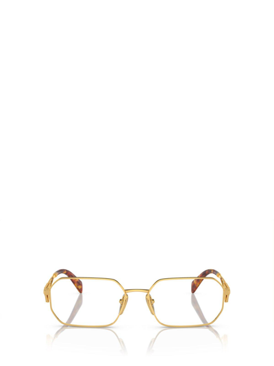 Prada Irregular Frame Glasses Glasses In 5ak1o1 Gold