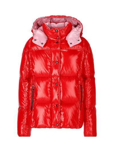 Moncler Kids' Parana亮面尼龙羽绒服 In Red