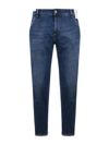 Pt01 Denim Trousers With Belt Loops In Denim