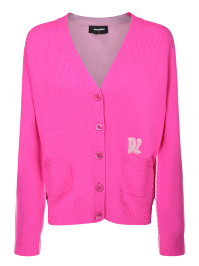 Dsquared2 Contrast Color Pink Cardigan