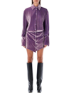 Attico Silvye Velvet Mini Shirt Dress
