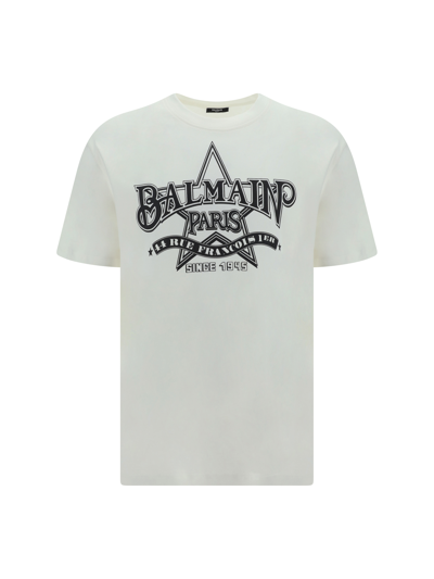 Balmain Logo印花棉t恤 In White