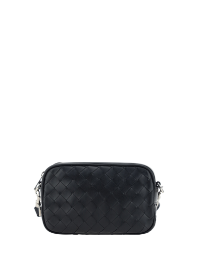 Bottega Veneta Camera Mini Shoulder Bag In Black-silver