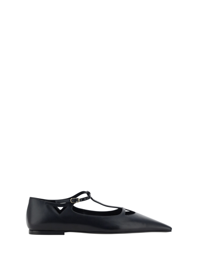 The Row Cyd Flat Ballerinas In Black