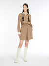 Max Mara Short Jumpsuit In Silk Charmeuse In Earth