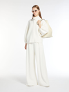 Max Mara High Waist Wide Leg Trousers With Pleats In White