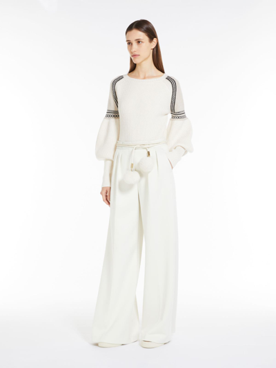 Max Mara Feminine Wool And Cashmere Jumper In White