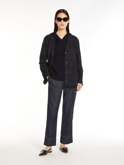 Max Mara Wool And Cashmere Sweater In Midnightblue