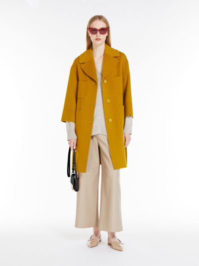 Max Mara Wool And Cashmere Cardigan In Gold